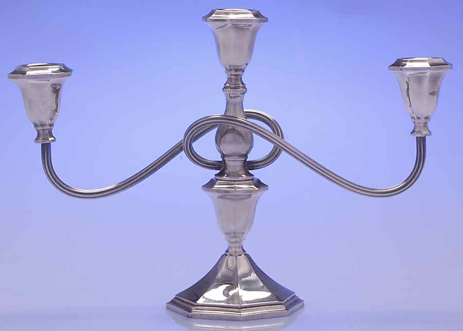 Alden (Silverplate, Hollowware) Small 3-Light Candelabra by Wallace Silver-1