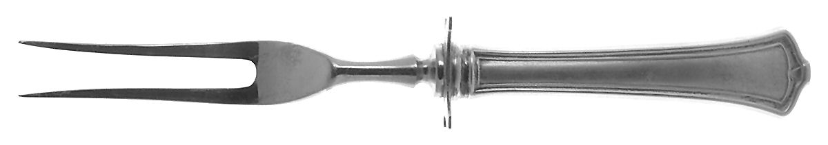 America (Sterling, 1915) Small Steak Carving Fork with Stainless Prongs by Wallace Silver-1