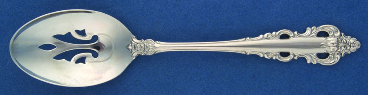 Antique Baroque (Stainless) Pierced Tablespoon (Serving Spoon) by Wallace Silver-1