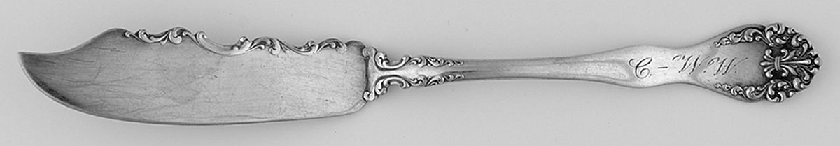 Anjou (Silverplate, 1899) Monogramed Flat Handle Master Butter Knife by Wallace Silver-1