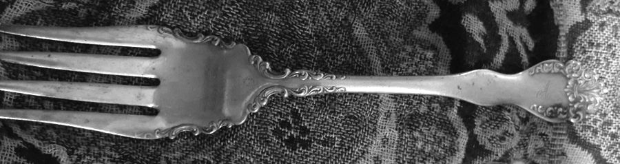 Anjou (Silverplate, 1899) Medium Solid Cold Meat Serving Fork by Wallace Silver-1