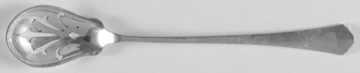 Antique (Sterling, 1926) Pierced Bowl Short Handle Olive Spoon by Wallace Silver-1