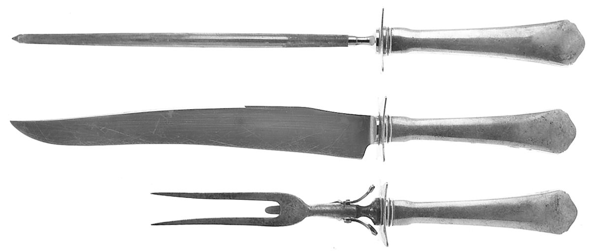 Antique (Sterling, 1926) Large 3-Piece Roast Carving Set w/ Stainless Blade by Wallace Silver-1