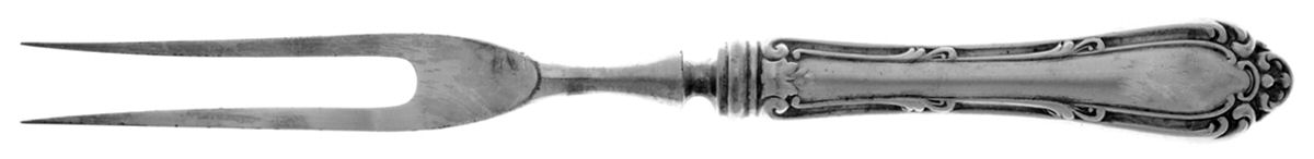 Astoria (Silverplate, 1898, No Monograms) Small Steak Carving Fork with Stainless Prongs by Wallace Silver-1