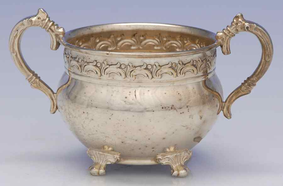 Avalon (Silverplate, Hollowware) Silverplate Mini Open Sugar by Wallace Silver-1