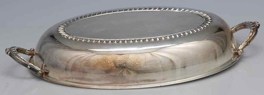 Avalon (Silverplate, Hollowware) 11" Oval Divided Vegetable (Top) by Wallace Silver-1
