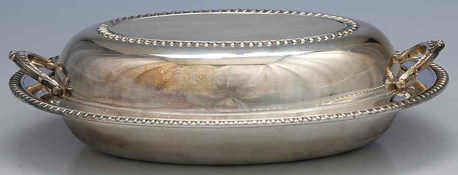Avalon (Silverplate, Hollowware) 11" Oval Double Vegetable with Glass Liner by Wallace Silver-1