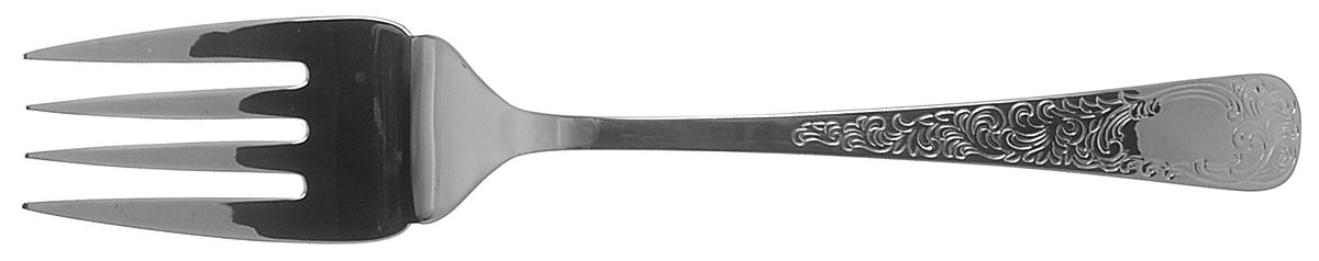 Bay Colony Engraved (Stainless) Medium Solid Cold Meat Serving Fork by Wallace Silver-1