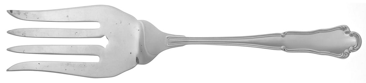 Barocco (Sterling, 1995) Large Solid Cold Meat Serving Fork by Wallace Silver-1