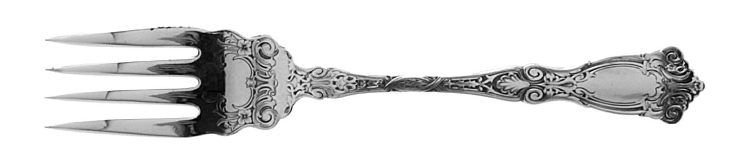 Berain (Sterling, 1907) Medium Solid Cold Meat Serving Fork by Wallace Silver-1