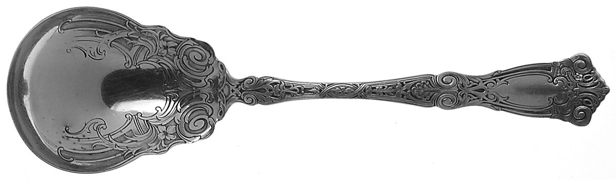 Berain (Sterling, 1907) Preserve Spoon by Wallace Silver-1