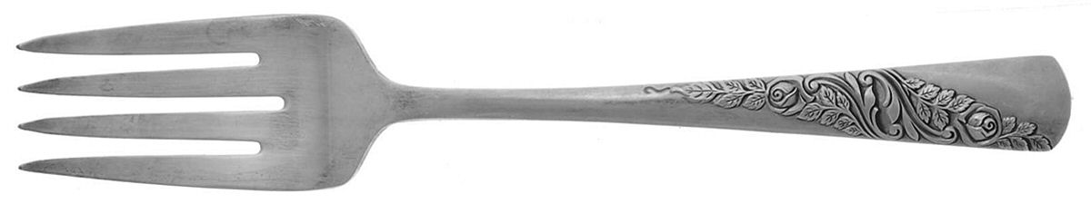 Bridal Corsage (Silverplate, 1953) Medium Solid Cold Meat Serving Fork by Wallace Silver-1