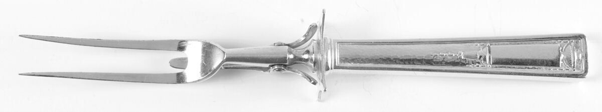 Buckingham (Silverplate, 1924) Large Stainless-Prong Roast Carving Fork by Wallace Silver-1