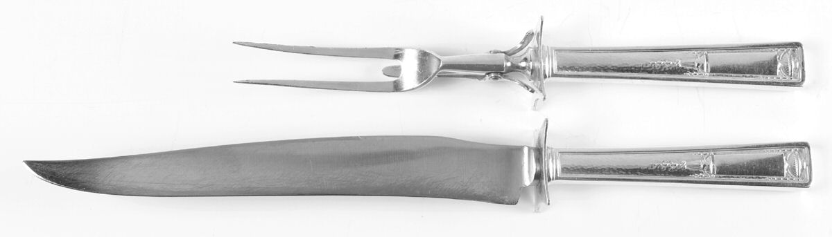 Buckingham (Silverplate, 1924) Large 2-Piece Roast Carving Set w/Stainless Blade by Wallace Silver-1