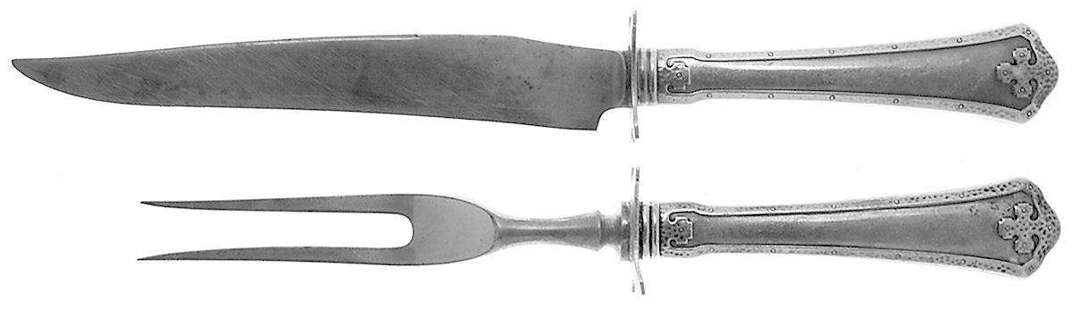 Carmel (Sterling, 1912) 2 Piece Small Carving Set W/ Sterling Guard by Wallace Silver-1