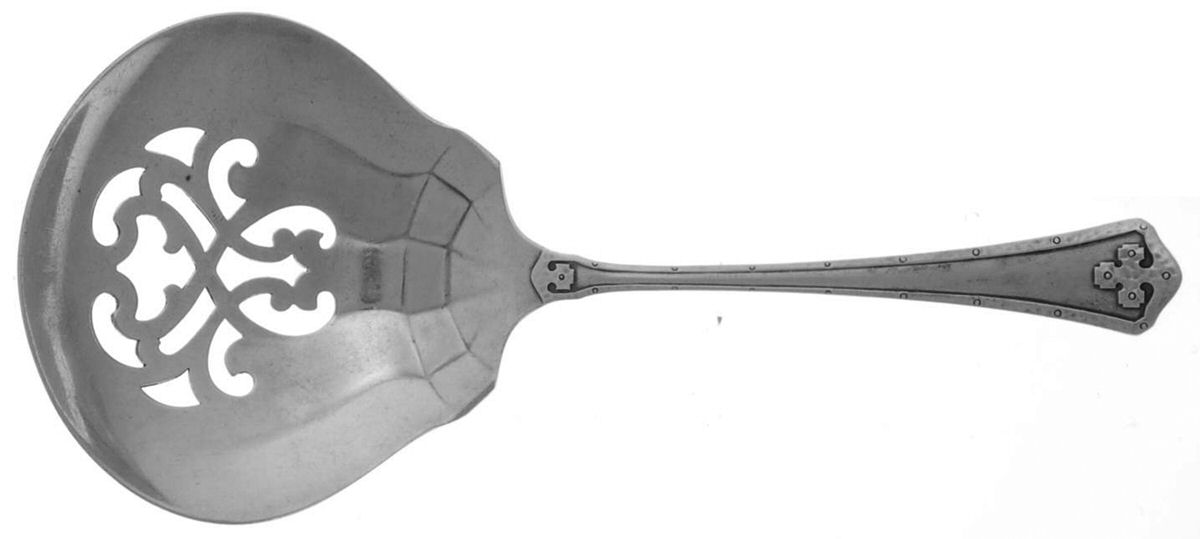Carmel (Sterling, 1912) Pierced Nut Serving Spoon by Wallace Silver-1