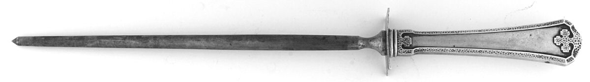 Carmel (Sterling, 1912) Large Knife Sharpener-Steel Rod w/Sterling Guard by Wallace Silver-1