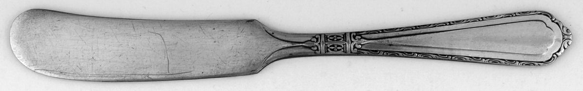 Carlton (Silverplate, 1925) Flat Handle Butter Spreader by Wallace Silver-1