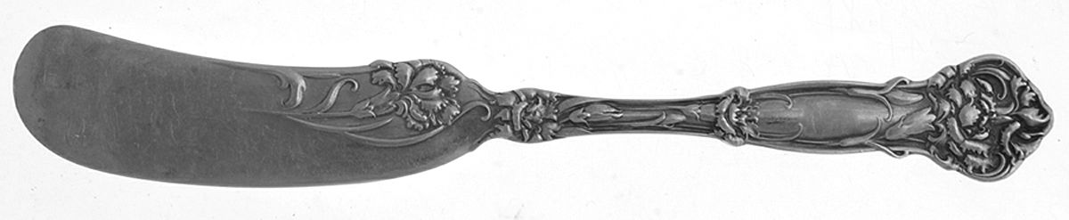 Carnation (Sterling, 1909) Flat Handle Butter Spreader by Wallace Silver-1