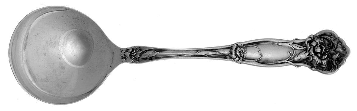 Carnation (Sterling, 1909) Round Bowl Soup Spoon (Bouillon) by Wallace Silver-1