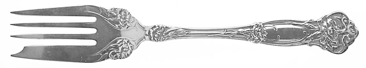 Carnation (Sterling, 1909) Medium Solid Cold Meat Serving Fork by Wallace Silver-1
