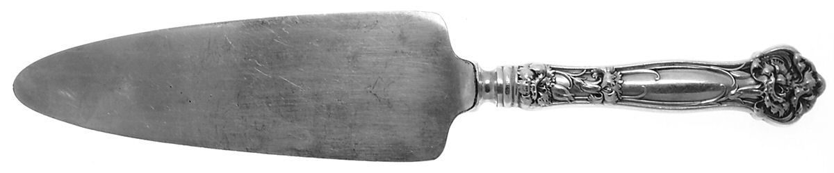 Carnation (Sterling, 1909) Cake Knife with Silverplate Blade by Wallace Silver-1