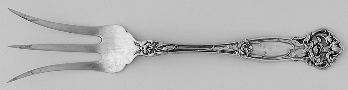 Carnation (Sterling, 1909) Large Chipped Beef Fork by Wallace Silver-1