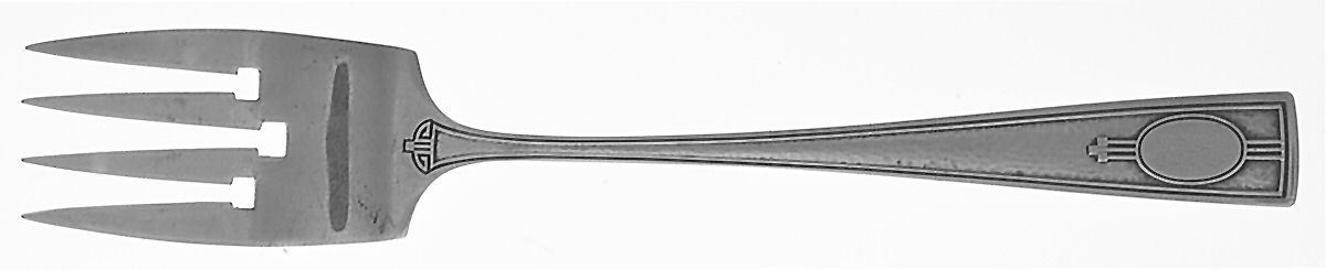 Carthage (Sterling, 1917) Small Solid Cold Meat Serving Fork by Wallace Silver-1