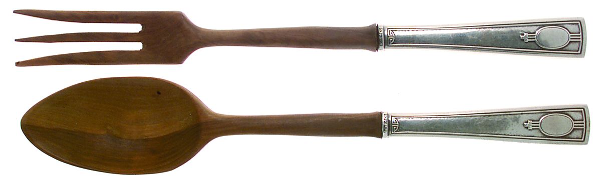 Carthage (Sterling, 1917) Wooden Bowl 2-Piece Salad Set by Wallace Silver-1