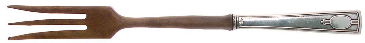 Carthage (Sterling, 1917) Salad Serving Fork with Wooden Prongs by Wallace Silver-1