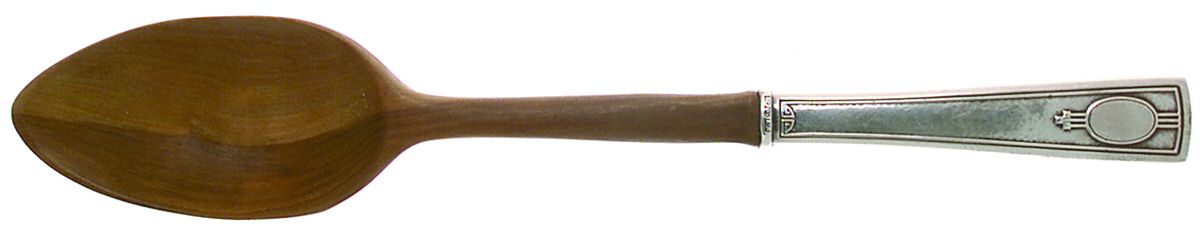 Carthage (Sterling, 1917) Salad Serving Spoon with Wooden Bowl by Wallace Silver-1