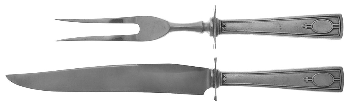 Carthage (Sterling, 1917) 2 Piece Small Carving Set W/ Sterling Guard by Wallace Silver-1