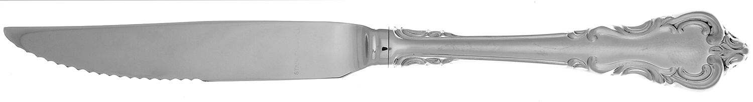Charlottesville (Stainless) Steak Knife Individual Hollow, Serrate HC by Wallace Silver-1