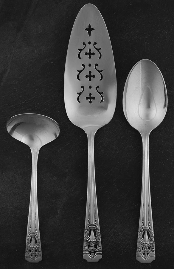 Classic Filigree (Silverplate, 1937) 3 Piece Completer Set by Wallace Silver-1