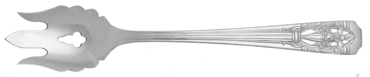 Classic Filigree (Silverplate, 1937) Vegetable Serving Fork Solid  HC by Wallace Silver-1
