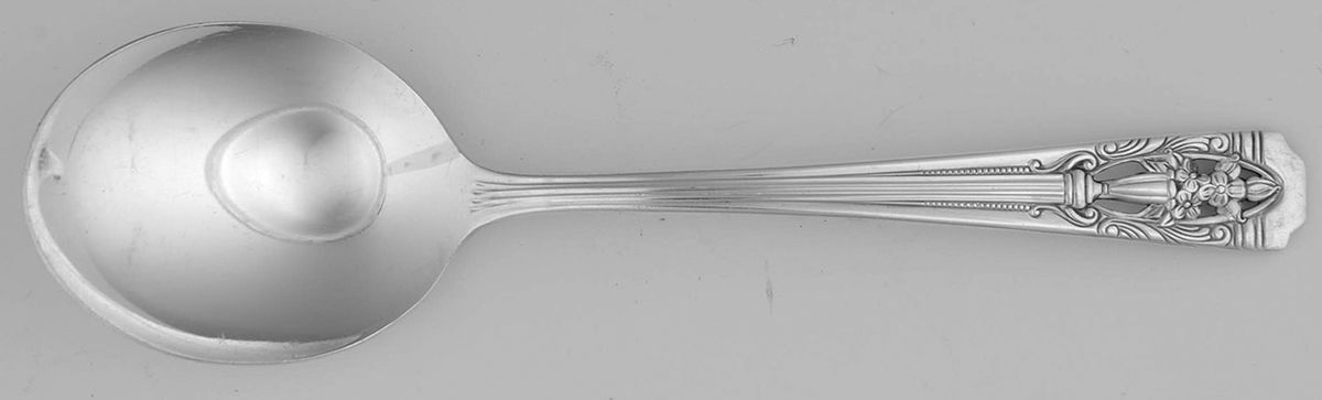 Classic Filigree (Silverplate, 1937) Round Bowl Soup Spoon (Cream Soup) by Wallace Silver-1