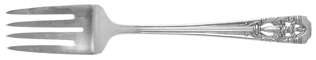 Classic Filigree (Silverplate, 1937) Medium Solid Cold Meat Serving Fork by Wallace Silver-1