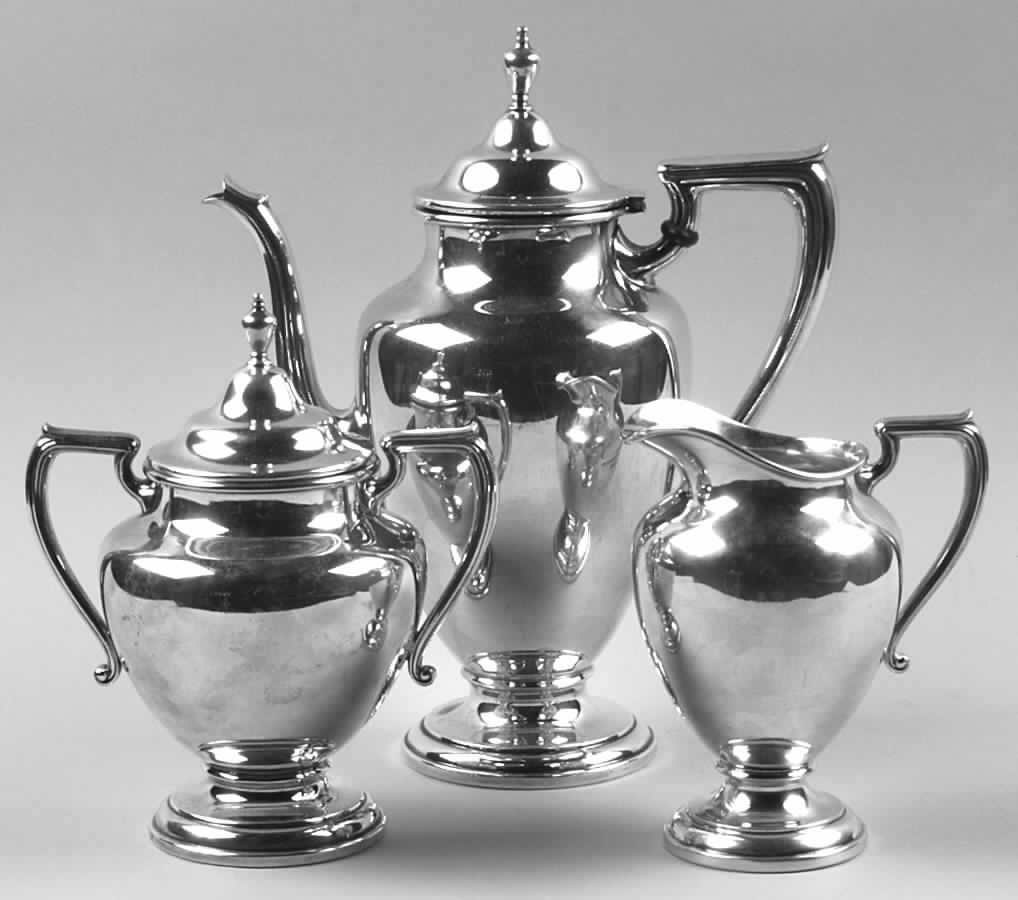Coventry (Sterling, Hollowware) 3-Piece Coffee Set with Coffee Pot by Wallace Silver-1