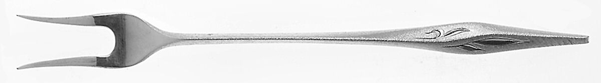 Dawn Mist (Sterling, Burnished, 1963) Short Handle Pickle/Olive Fork by Wallace Silver-1