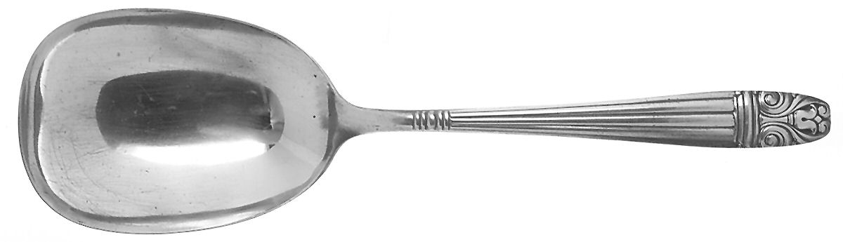 Danish Queen (Sears-Roebuck, Silverplate, 1944) Solid Smooth Casserole Spoon by Wallace Silver-1