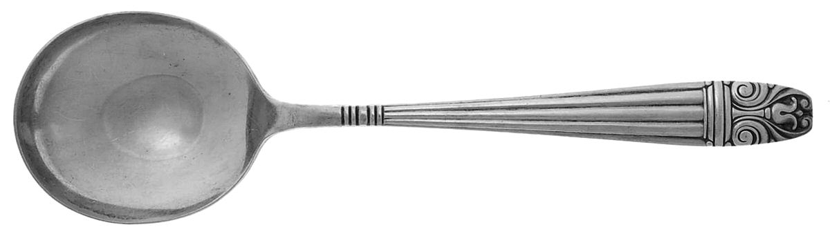 Danish Queen (Sears-Roebuck, Silverplate, 1944) Round Bowl Soup Spoon (Gumbo) by Wallace Silver-1