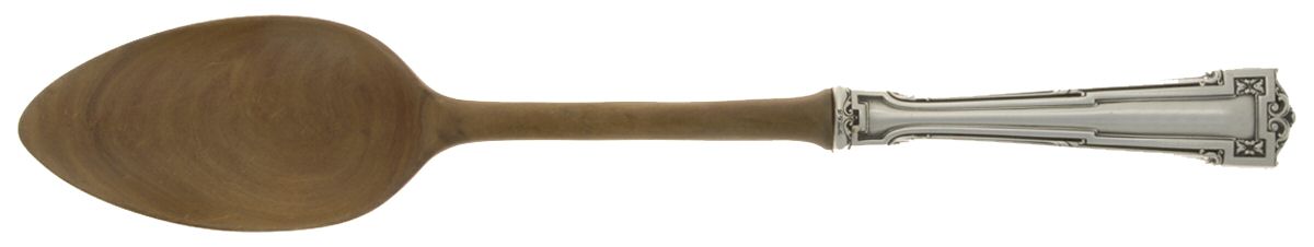 Dauphine (Sterling, 1916) Salad Serving Spoon with Wooden Bowl by Wallace Silver-1