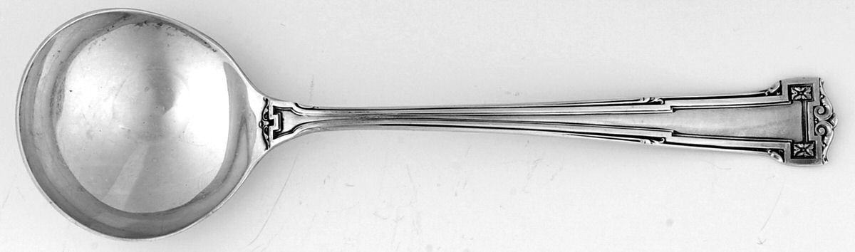 Dauphine (Sterling, 1916) Round Bowl Soup Spoon (Cream Soup) by Wallace Silver-1