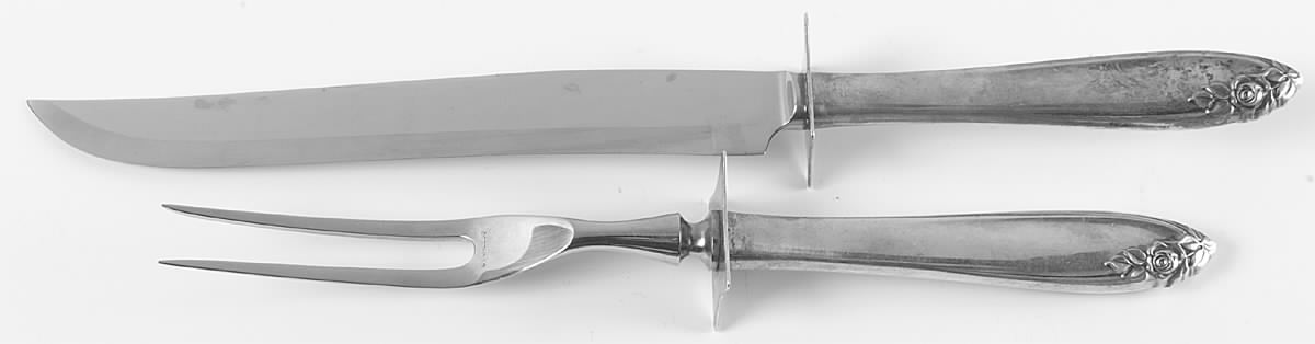 Debutante (Sterling, 1960) Large 2-Piece Roast Carving Set w/Stainless Blade by Wallace Silver-1