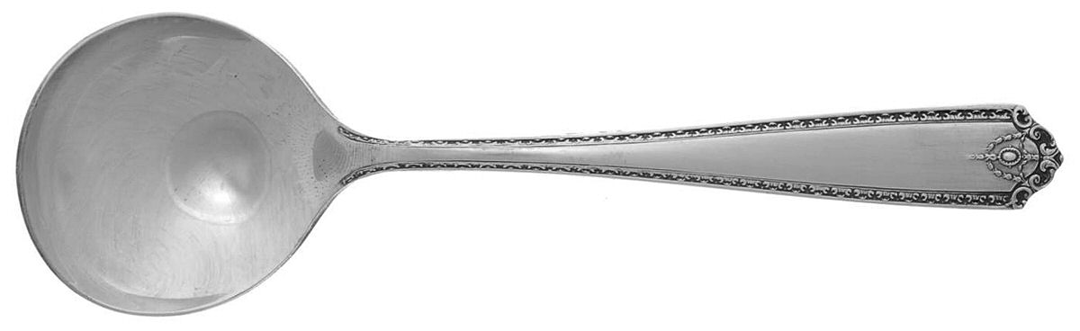 Dorothy Q (Silverplate, 1931) Round Bowl Soup Spoon (Bouillon) by Wallace Silver-1