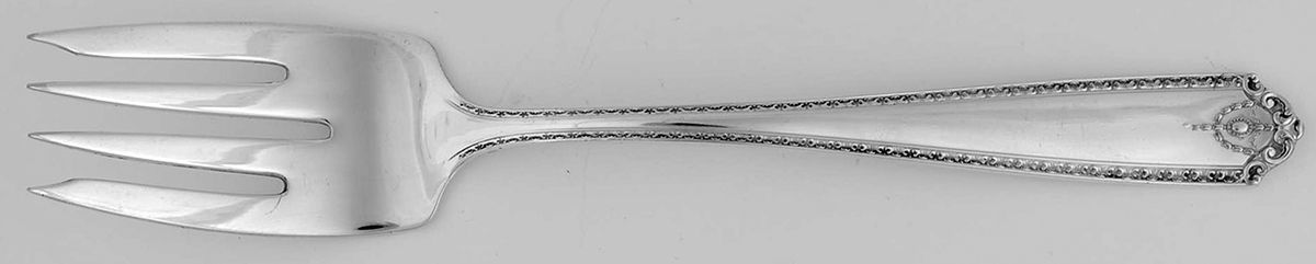 Dorothy Q (Silverplate, 1931) Small Solid Cold Meat Serving Fork by Wallace Silver-1