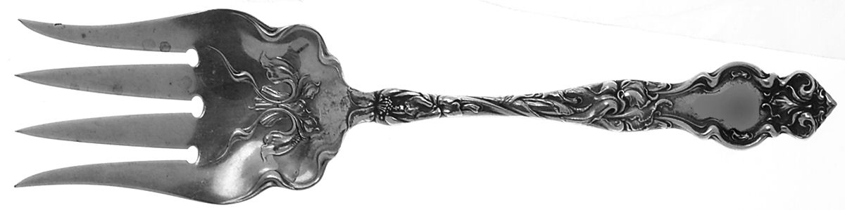 Eton (Sterling, 1903) Large Solid Fish Serving Fork by Wallace Silver-1