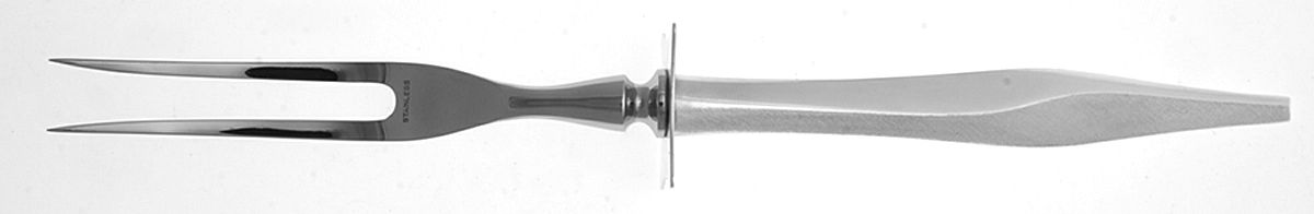 Evening Mist (Sterling, 1963) Lg Carving/Roast Fork-Stn Prong w/Sterling Guard by Wallace Silver-1