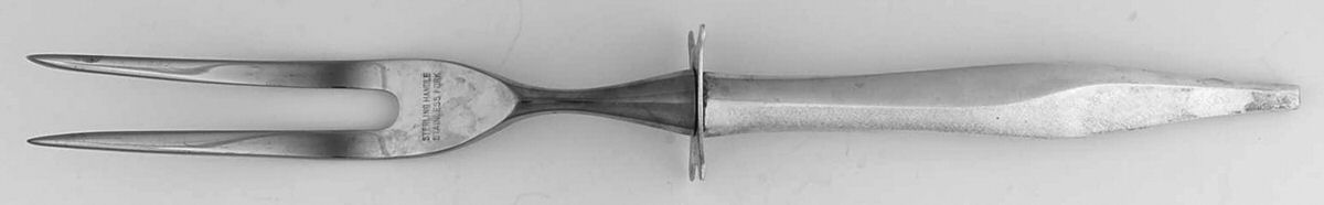 Evening Mist (Sterling, 1963) Small Carving Fork W/Sterling Guard by Wallace Silver-1