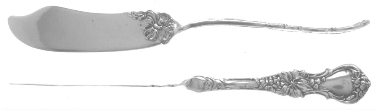 Floral (Silverplate, 1902) Flat Twisted Handle Master Butter Knife by Wallace Silver-1